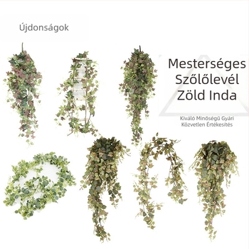 Mesterséges borostyán falidekor – dekoratív növény lógó indákkal, selyem anyagból, 100–200 cm