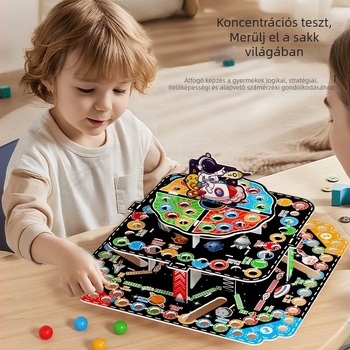 Nagy méretű 3D repülő sakk – háromszintes asztali tábla, családi játék