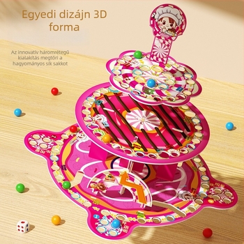 Nagy méretű 3D repülő sakk – háromszintes asztali tábla, családi játék