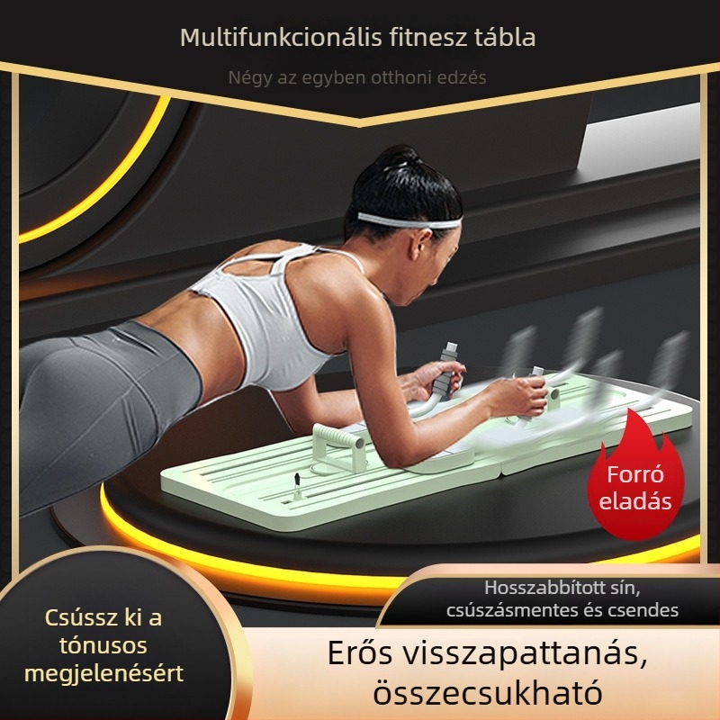Otthoni használatra tervezett multifunkcionális fitnesz tábla, hasizom-gyakorlatokhoz csúszó panel automatikus visszapattanással beltéri edzésekhez.