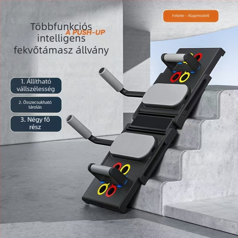 Többfunkciós összecsukható fekvőtámasz állvány edzéshez – hasizom és mellizom edzésre – elektronikus verzió