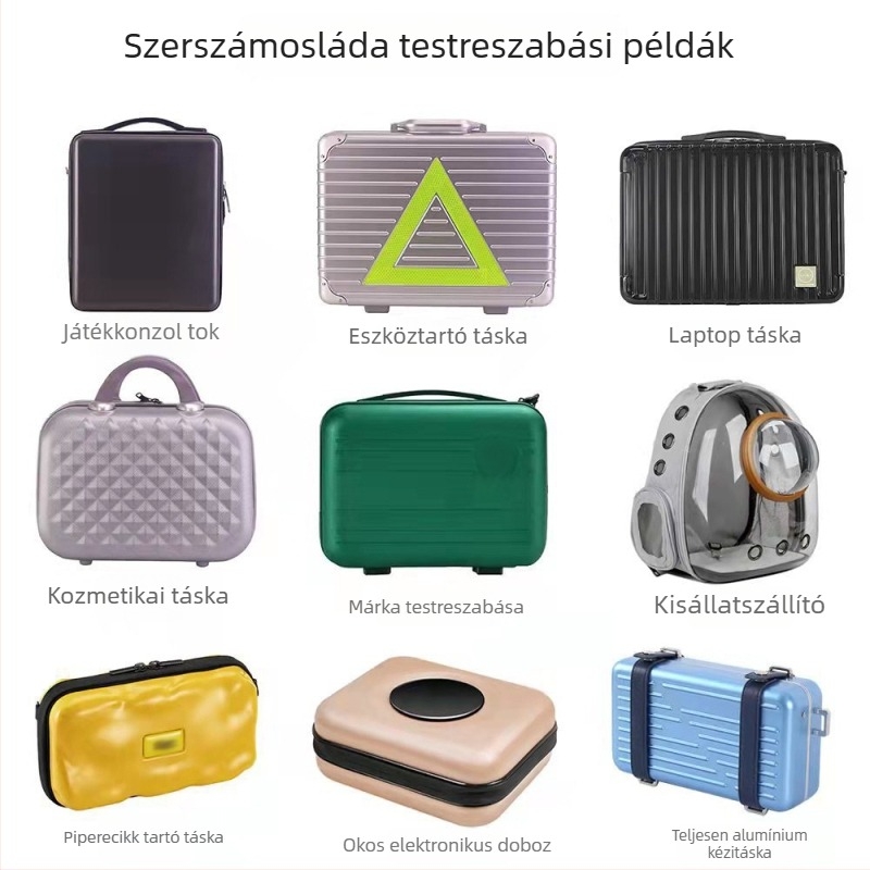 PP injektált formázású utazótáska, 13 hüvelykes mini poggyász, márkás tok, multifunkcionális kozmetikai táska