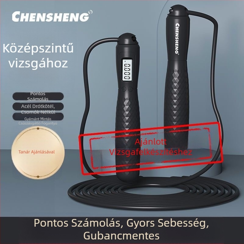 Középiskolai testnevelés vizsgára készült acélhuzalos ugrókötél, 3 m hosszú, 2024-es kiadás