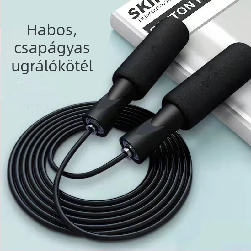 Csapágyas ugrókötél habos fogantyúkkal – gyors edzéshez, PVC kötél, 2,8 m hosszú