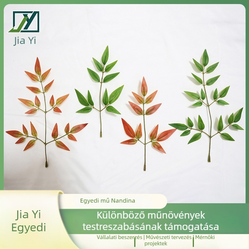 Mesterséges Nandina bambusz zöld növények — beltéri dekoráció, skandináv stílus