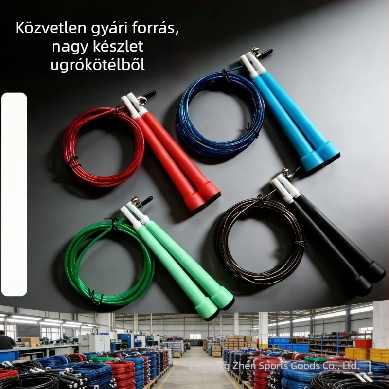 Acéldrótból készült gyors ugrókötél, könnyű és állítható, gyerekeknek, tiniknek és felnőtteknek edzésre