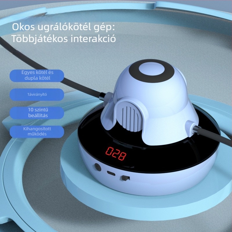 Okos automata ugrókötél, 10 fokozat beállítás, távirányító és elektronikus számláló gyerekeknek.