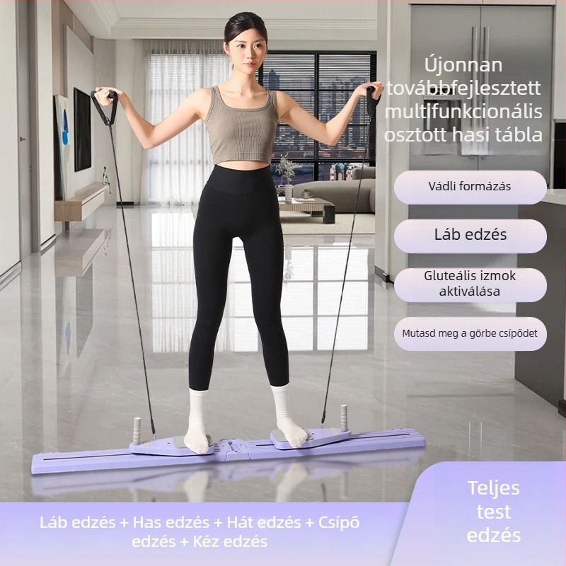 Két részes hasizom-edző deszka otthoni edzéshez — derék és has tonizálás, Pilates, automatikus visszatérés