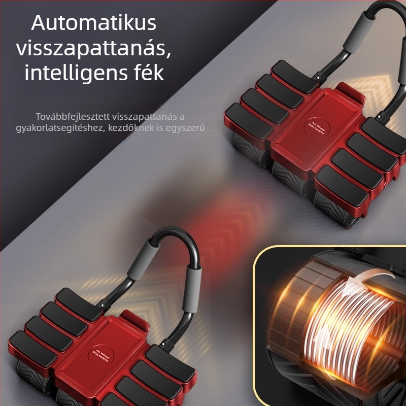Hatkerekes hasi görgő intelligens kapcsolódással és automatikus visszapattanással – otthoni hasizom-edző eszköz