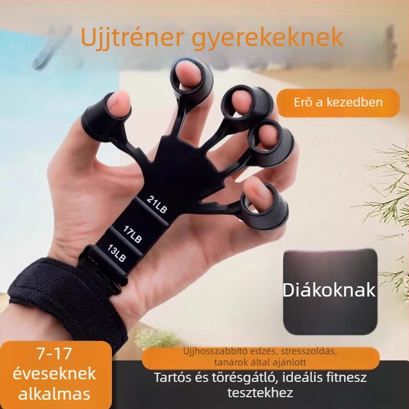 Öt ujjú fogáserő-fejlesztő készülék gyerekeknek, általános iskolás diákoknak