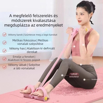 Lábpedálos ellenállás tréner 6 és 4 csővel – fitness, lábak karcsúsítása, hasizmok erősítése, jóga és felülések