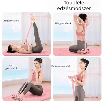 Lábpedálos ellenállás tréner 6 és 4 csővel – fitness, lábak karcsúsítása, hasizmok erősítése, jóga és felülések