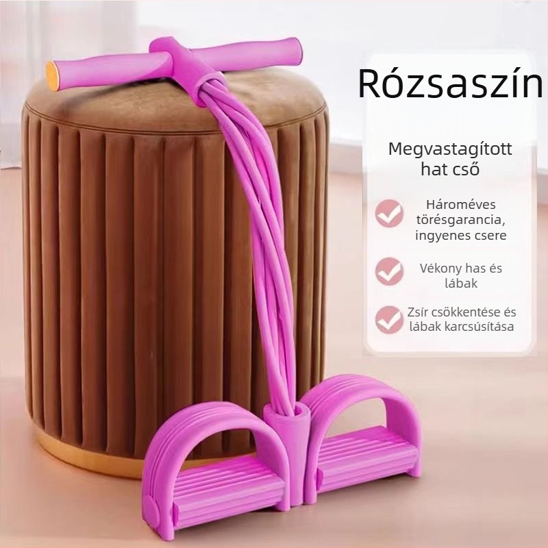 Lábpedálos ellenállás tréner 6 és 4 csővel – fitness, lábak karcsúsítása, hasizmok erősítése, jóga és felülések