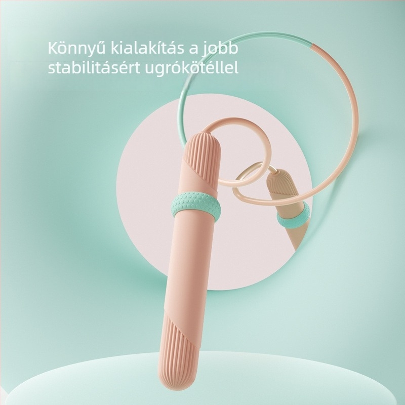 Gyerek ugrókötél kezdőknek, állítható, könnyű, bambusz gyöngyökkel, általános- és középiskolások számára, ABS markolatú