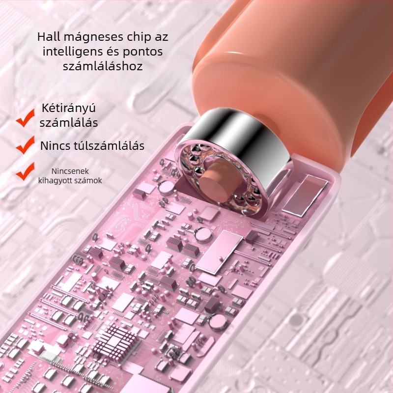 Vezeték nélküli elektronikus számoló ugrókötél súlyozó golyóval, állítható acélhuzal, 6–12 éveseknek, általános iskolásoknak