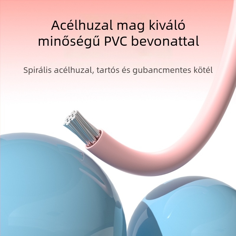 Vezeték nélküli elektronikus számoló ugrókötél súlyozó golyóval, állítható acélhuzal, 6–12 éveseknek, általános iskolásoknak