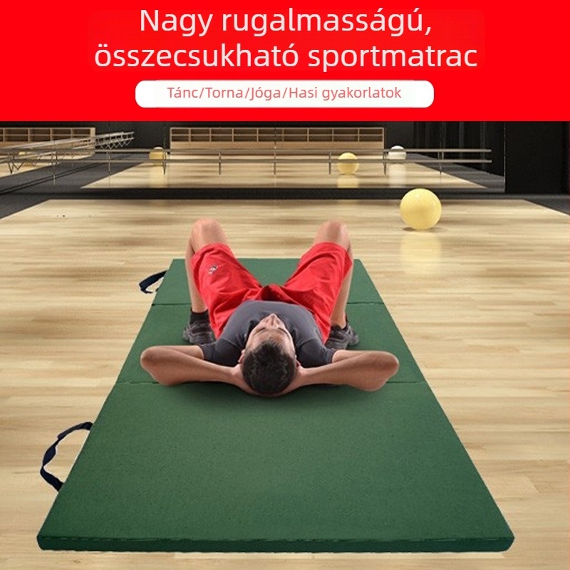 Jiamai Tánc- és jóga matrac, nagy méret, összecsukható, vastag habszivacs matrac hasizom-gyakorlatokhoz és ugrásokhoz