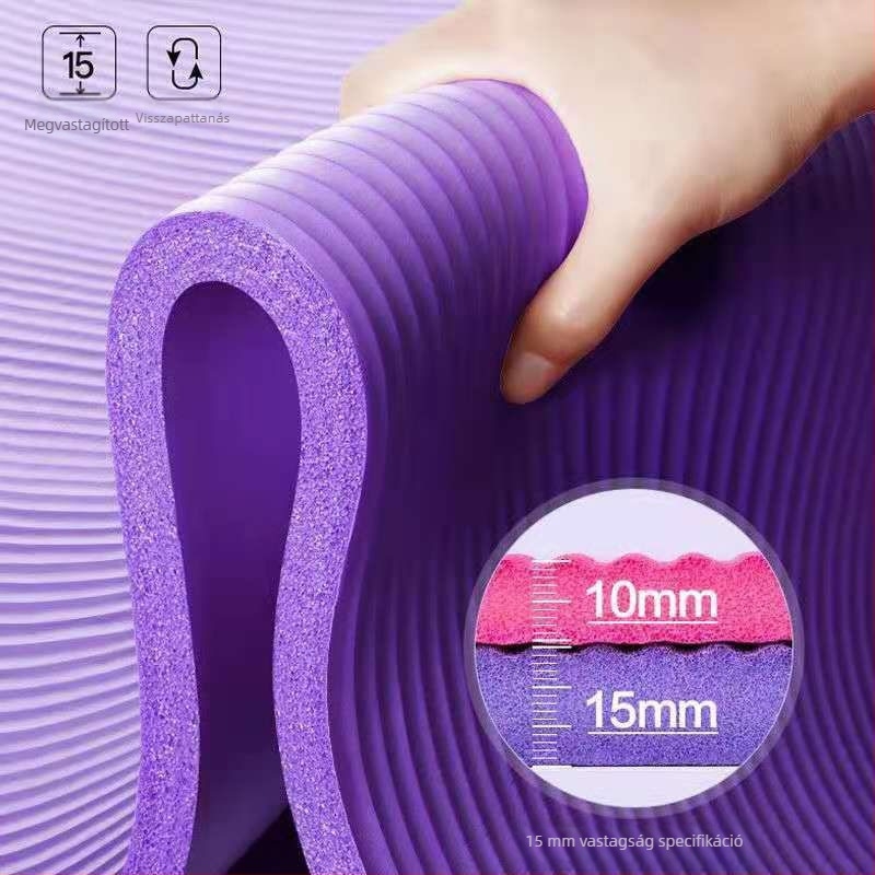 Nagy sűrűségű jóga matrac, szélesített és 15 cm vastag, csúszásmentes NBR edzőmatrac
