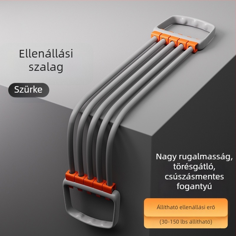 Ötcsöves mellkasnyújtó húzókészülék, állítható tömlővel, a mellkas és a karerő edzésére