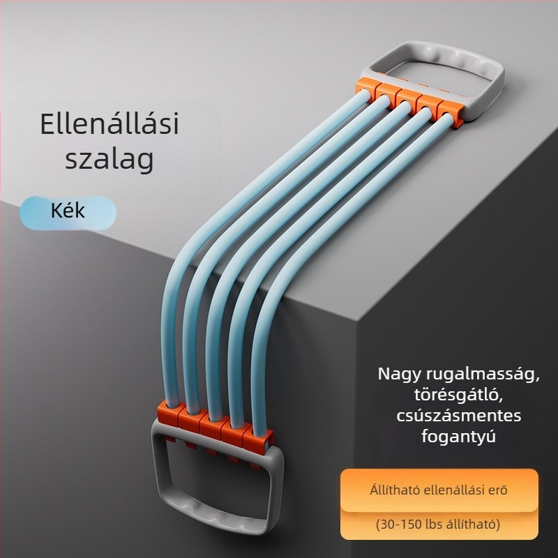 Ötcsöves mellkasnyújtó húzókészülék, állítható tömlővel, a mellkas és a karerő edzésére