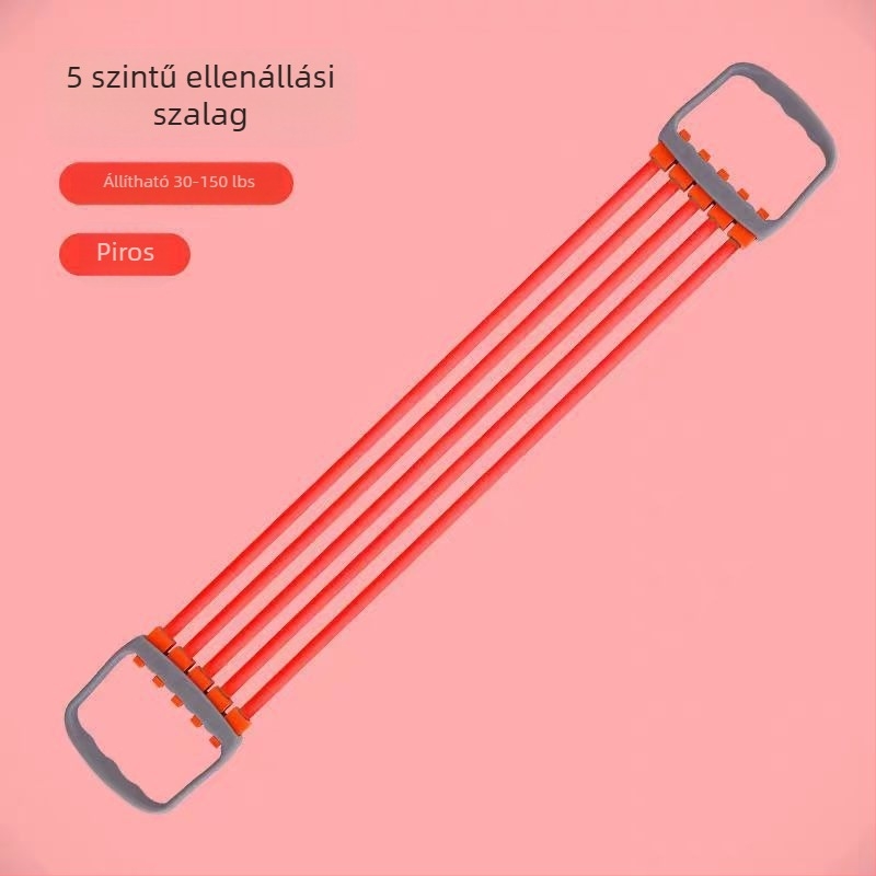 Ötcsöves mellkasnyújtó húzókészülék, állítható tömlővel, a mellkas és a karerő edzésére
