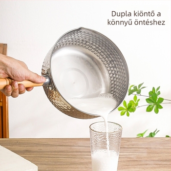 Rozsdamentes acél Yukihira fazék, kis méretű, bevonat nélküli, fedővel, egy személyre szóló, tészta, leves és bébiételek készítéséhez