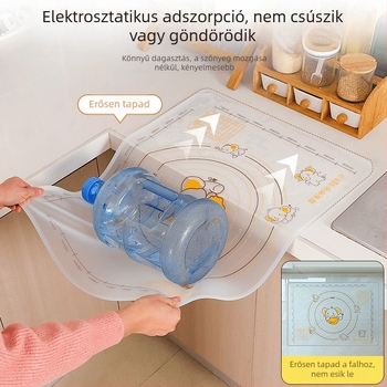 Szilikon tésztagyúró matrac, átlátszó, élelmiszer-minőségű, vastagított, tapadásmentes és csúszásmentes, otthoni használatra, a tészta nyújtásához knedlihez és baohoz