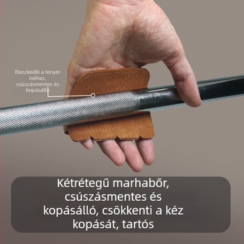 GOUNOD Négyujjú marhabőr tenyérvédő edzéshez – csúszásmentes, kopásálló csuklóvédő és húzáshoz tartóöv