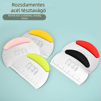 Graduált rozsdamentes acél tészta vágó kés mérő skálákkal, egyoldalas sütőeszköz