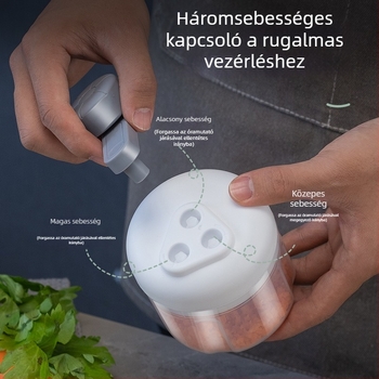 Mini hordozható kézi fokhagyma törő és hámozó készülék háromfokozatú beállítással a fokhagyma paszta készítéséhez