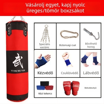 Akasztó bokszzsák sanda és taekwondo számára - valódi bőr, otthoni fitnesz felszerelés