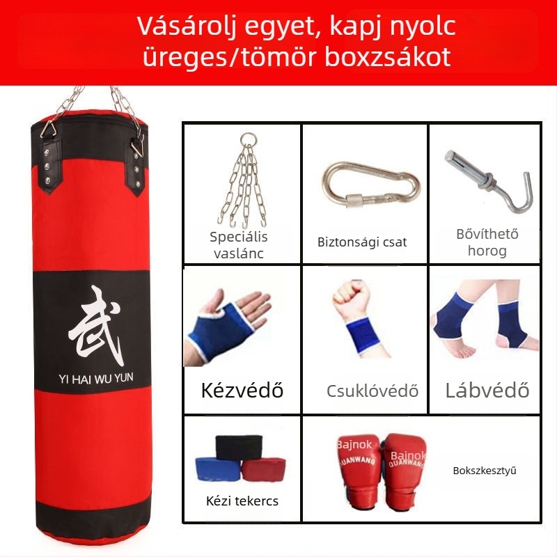 Akasztó bokszzsák sanda és taekwondo számára - valódi bőr, otthoni fitnesz felszerelés