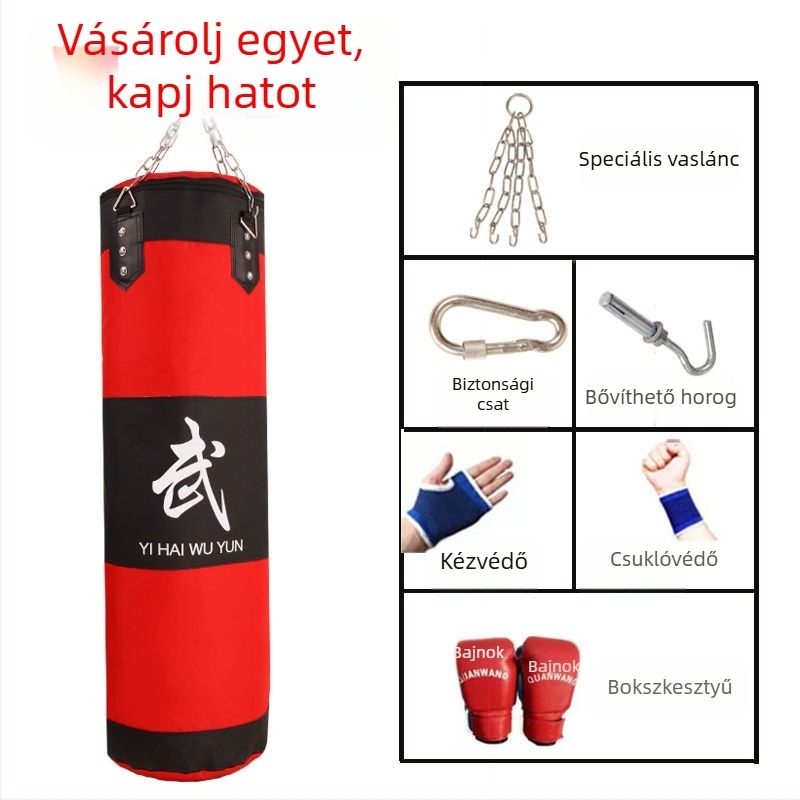 Akasztó bokszzsák sanda és taekwondo számára - valódi bőr, otthoni fitnesz felszerelés