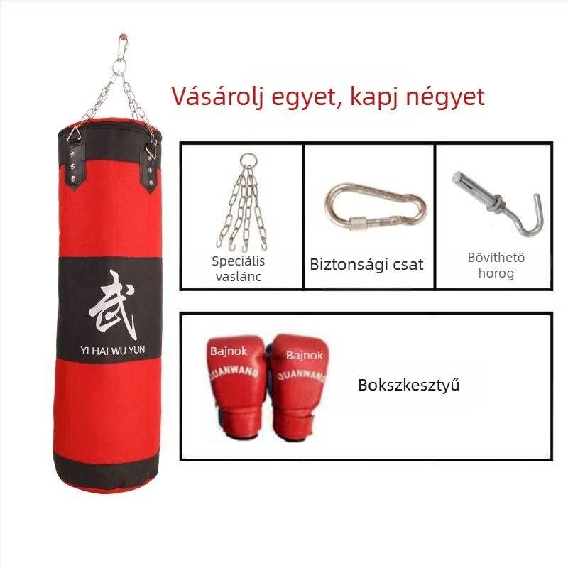 Akasztó bokszzsák sanda és taekwondo számára - valódi bőr, otthoni fitnesz felszerelés