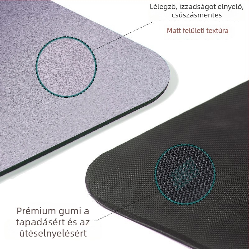 PU gumiból készült jóga matrac, csúszásmentes felület, vastagított, testtartás-irányító vonalakkal – jóga, tánc, fitnesz