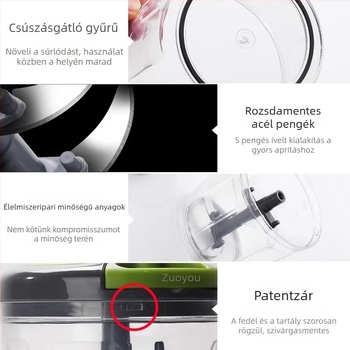 Sakyo Kézi fokhagyma prés és zúzó, kis multifunkciós készülék