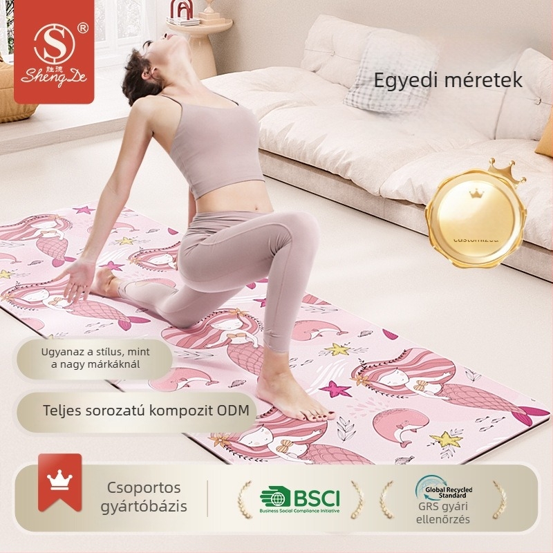 5 mm színes nyomtatású PU csúszásmentes természetes gumi jóga matrac, ideális a fitneszhez és a tánchoz, testre szabható