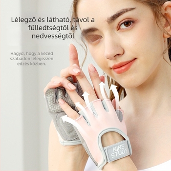Félujjas edzőkesztyű férfiaknak és nőknek, csúszásmentes, lélegző, a bőrkeményedés elleni, jógahoz, kerékpárhoz és kempingezéshez