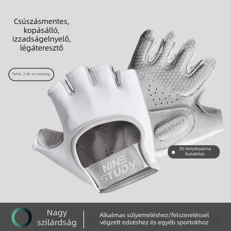 Félujjas edzőkesztyű férfiaknak és nőknek, csúszásmentes, lélegző, a bőrkeményedés elleni, jógahoz, kerékpárhoz és kempingezéshez
