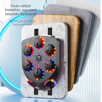 Intelligens Bluetooth boksz-edző LED-fénnyel és nyolc célponttal – otthoni fitnesz felszerelés