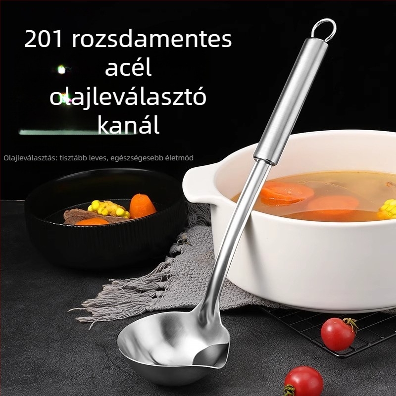 Olajszétválasztó kanál és leves szűrő, rozsdamentes acélból