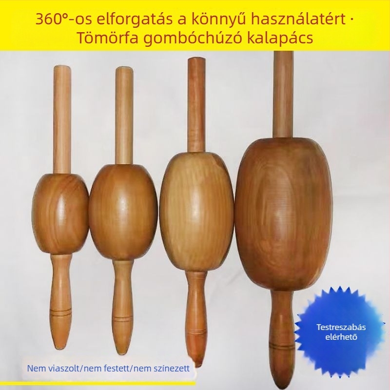 Fából készült shumai kalapács és nyújtófa, dumpling töltéséhez és tésztalapok készítéséhez, szakmai használatra
