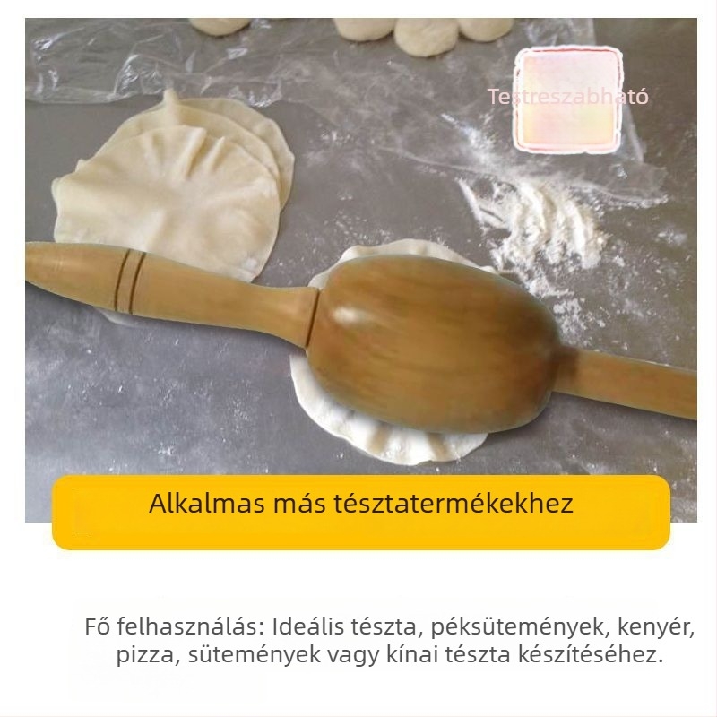 Fából készült shumai kalapács és nyújtófa, dumpling töltéséhez és tésztalapok készítéséhez, szakmai használatra