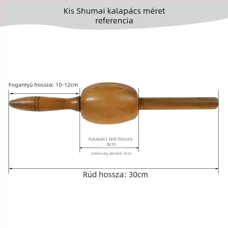 Fából készült shumai kalapács és nyújtófa, dumpling töltéséhez és tésztalapok készítéséhez, szakmai használatra