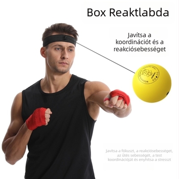 Fejre csatolható bokszreakciós labda – edzésre szánt labda felnőtteknek, visszapattanó labda