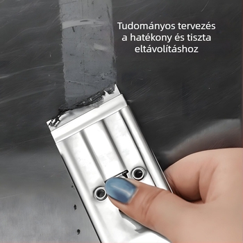 Többcélú rozsdamentes acél kaparó teleszkópos markolattal ragasztó eltávolításához, üveg és padló tisztításához, varratok és falak tisztításához — háztartási használat