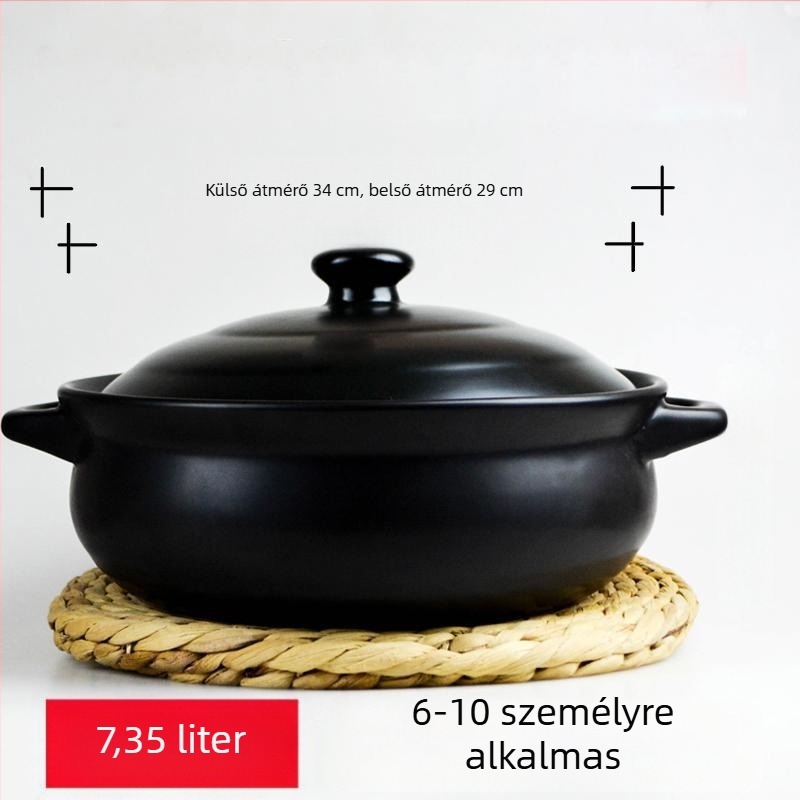 Extra-nagy hőálló kerámia edény hot pot főzéséhez, otthoni használatra, sertés gyomor és csirke leves számára, gáztűzhelyhez kompatibilis
