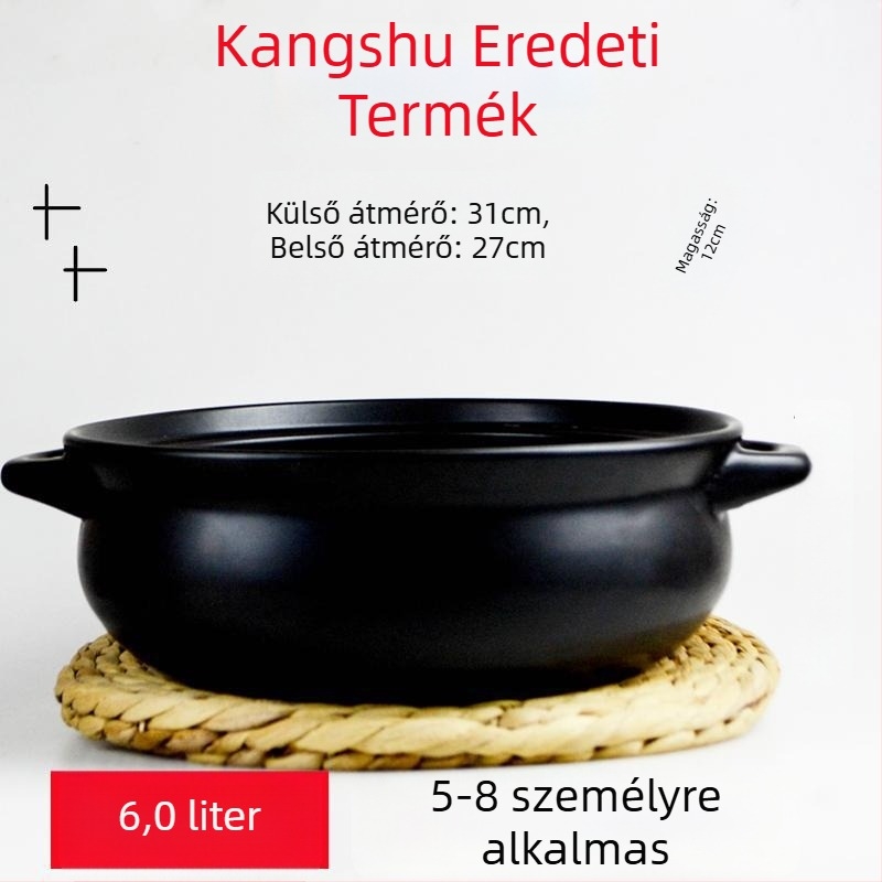 Extra-nagy hőálló kerámia edény hot pot főzéséhez, otthoni használatra, sertés gyomor és csirke leves számára, gáztűzhelyhez kompatibilis