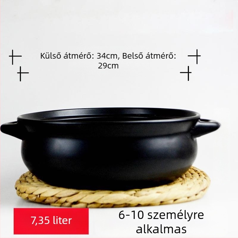 Extra-nagy hőálló kerámia edény hot pot főzéséhez, otthoni használatra, sertés gyomor és csirke leves számára, gáztűzhelyhez kompatibilis