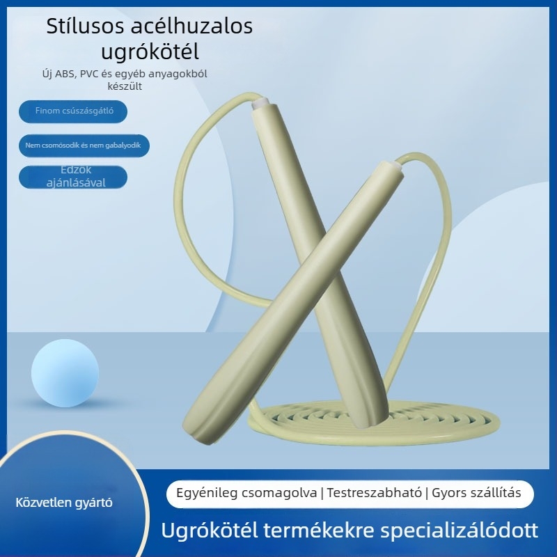 Mingchen PVC-bevonatú acélhuzalos ugrókötél, állítható, diákoknak és gyerekeknek